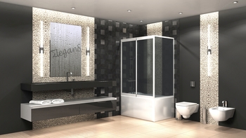 Душ параван за баня "MEZZO & BREVE Silver"